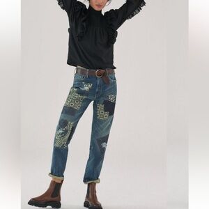 Anthropologie Pilcro The Borrowed Boyfriend Patchwork relaxed jeans. Size 29.